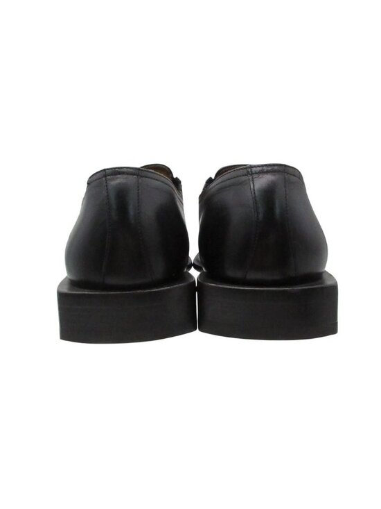 Louis Vuitton Slip on Leather Loafers Shoes Side Gore Square Toe Black 6 main image 10